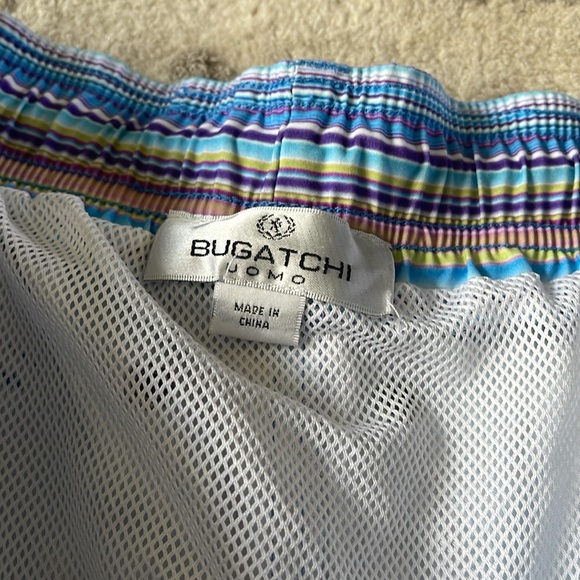 Bugatchi Blue and Yellow Swim Trunks size large - Picture 5 of 9